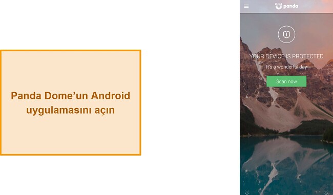 Panda Dome Uygulama Ana Ekranı